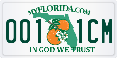 FL license plate 0011CM