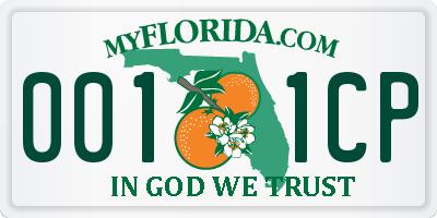 FL license plate 0011CP