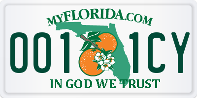 FL license plate 0011CY