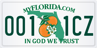 FL license plate 0011CZ