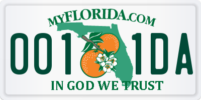 FL license plate 0011DA