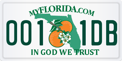 FL license plate 0011DB