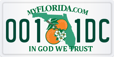 FL license plate 0011DC