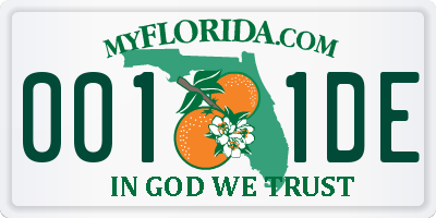 FL license plate 0011DE