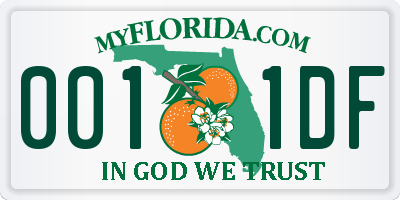 FL license plate 0011DF