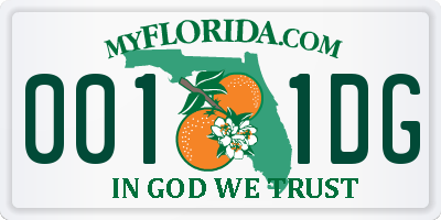 FL license plate 0011DG