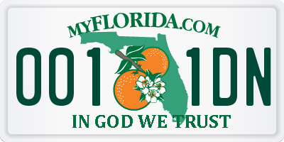 FL license plate 0011DN