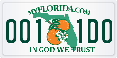 FL license plate 0011DO