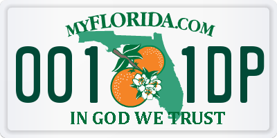 FL license plate 0011DP