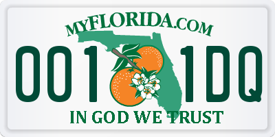 FL license plate 0011DQ