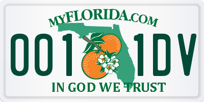 FL license plate 0011DV