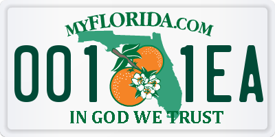 FL license plate 0011EA