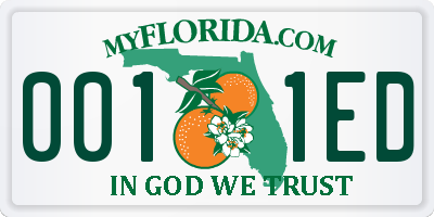 FL license plate 0011ED