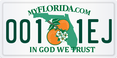 FL license plate 0011EJ