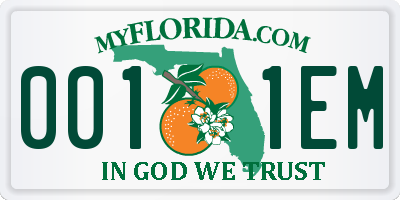 FL license plate 0011EM