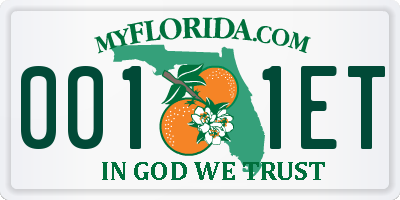 FL license plate 0011ET