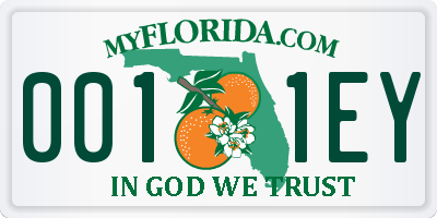 FL license plate 0011EY