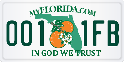 FL license plate 0011FB