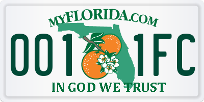 FL license plate 0011FC