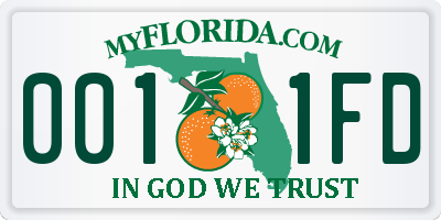 FL license plate 0011FD