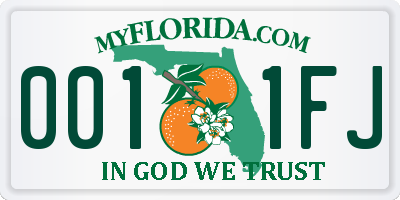 FL license plate 0011FJ