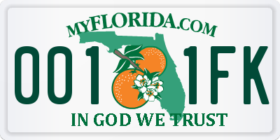 FL license plate 0011FK