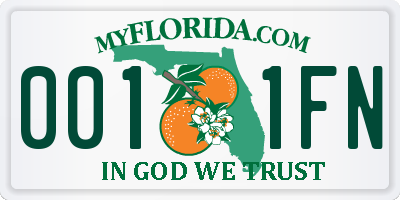 FL license plate 0011FN