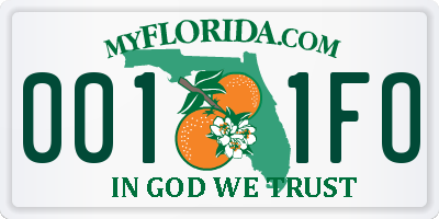 FL license plate 0011FO