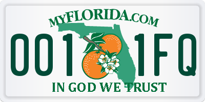 FL license plate 0011FQ
