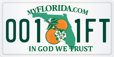 FL license plate 0011FT