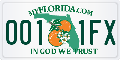 FL license plate 0011FX