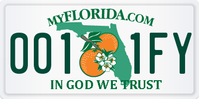 FL license plate 0011FY