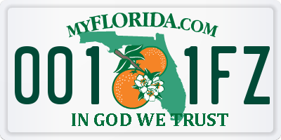 FL license plate 0011FZ