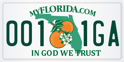 FL license plate 0011GA