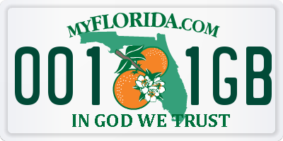 FL license plate 0011GB