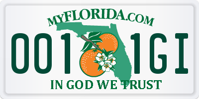 FL license plate 0011GI