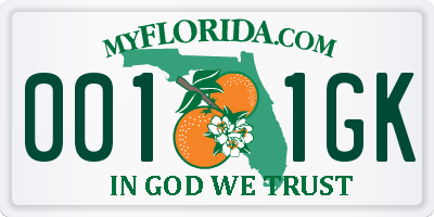 FL license plate 0011GK