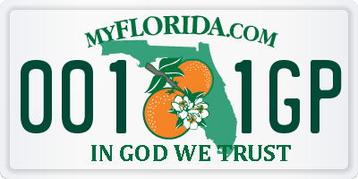 FL license plate 0011GP