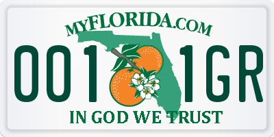 FL license plate 0011GR