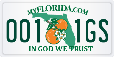 FL license plate 0011GS