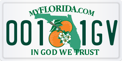 FL license plate 0011GV