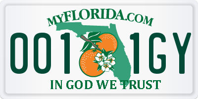 FL license plate 0011GY