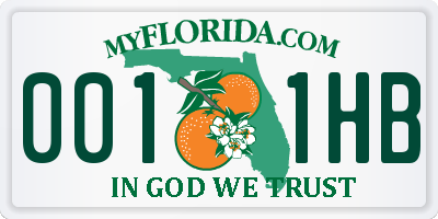 FL license plate 0011HB