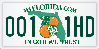 FL license plate 0011HD