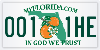 FL license plate 0011HE