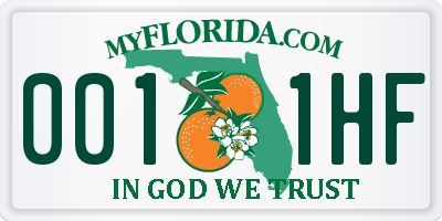 FL license plate 0011HF