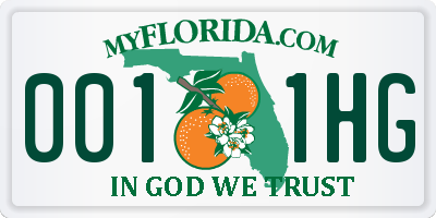 FL license plate 0011HG