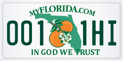 FL license plate 0011HI