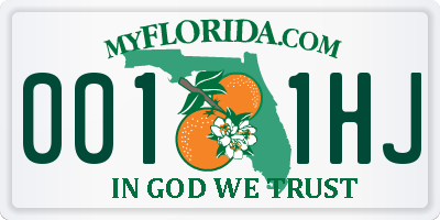 FL license plate 0011HJ