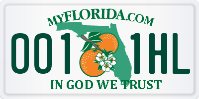 FL license plate 0011HL